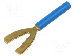 Plug; fork terminals; 32A; blue; 55.8mm; Plating: gold-plated