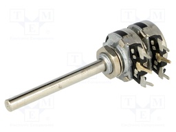 Potentiometer: shaft; single turn; 10kΩ; 200mW; THT; 4mm; metal