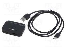 Splitter; HDMI 2.1; 4K,8K; black; Input: HDMI socket,USB C socket