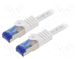 Patch cord; S/FTP; 6a; stranded; Cu; LSZH; white; 15m; 26AWG