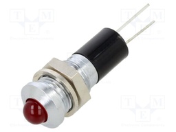 Indicator: LED; prominent; 24VDC; Cutout: Ø8mm; for PCB; brass