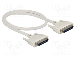 Cable; D-Sub 25pin plug,both sides; Len: 0.5m; beige; Øcable: 7mm