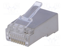 Plug; RJ45; PIN: 8; shielded; Contacts: phosphor bronze; UL94V-2