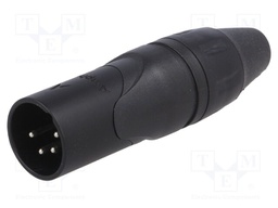 Plug; XLR; male; PIN: 4; straight; for cable; soldering; 133V; 10A