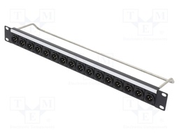 Patch panel; XLR; male; RACK; screw; Thread: M3; Size: 19",1U