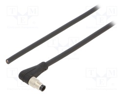 Connector: M5; plug; male; cables; for cable; PIN: 4; 1A; angled 90°