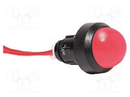 Indicator: LED; recessed; red; 24VAC; Ø20mm; IP20; cables; 330mm