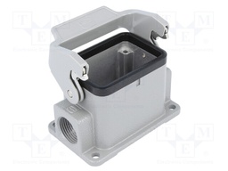 Enclosure: for rectangular connectors; Han; size 6B; with latch