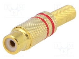 Plug; RCA; female; with strain relief; straight; soldering; 5mm