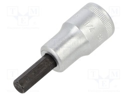 Socket; hex key,socket spanner; HEX 1/4"; 3/8"; 52mm; 49A