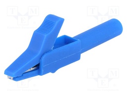Crocodile clip; 15A; blue; Grip capac: max.12mm; Socket size: 4mm