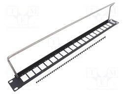 Patch panel; mounting adapter; SLIM; RACK; screw; 29mm; 19"