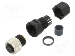 Connector: M12; plug; female; straight; soldering; for cable; IP67