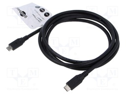Cable; USB 4.0; USB C plug,both sides; 1.8m; black; 40Gbps; PVC