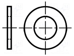 Washer; round; M4; D=8mm; h=0.8mm; steel; Plating: zinc; DIN: 1440
