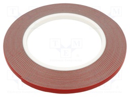 Tape: fixing; W: 6mm; L: 5.5m; Thk: 1.1mm; grey; 150°C,max.320°C