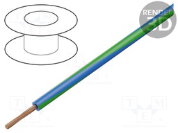Wire; X05V-K; stranded; Cu; 1mm2; blue-green; PVC; 300/500V; Class: 5