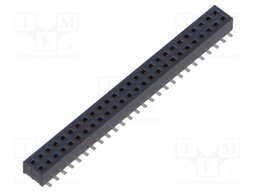 Connector: pin strips; female; PIN: 52; 1.27mm; gold-plated; SMT