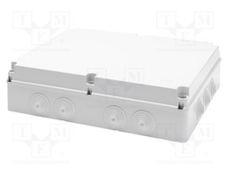 Enclosure: junction box; X: 414.5mm; Y: 492.4mm; Z: 128mm; plastic