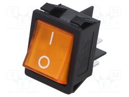 ROCKER; DPST; Pos: 2; OFF-ON; 16A/250VAC; yellow; none; R5; 20mΩ
