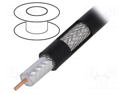 Wire: coaxial; RG11; 1x75Ω; solid; Cu; PE; black; 305m