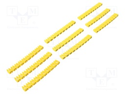 A kit of cable labels; Label symbol: A,B,C; 2.5mm; yellow