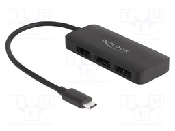 Splitter; DisplayPort 1.4; 0.15m; black; Input: USB C plug; black