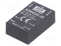 Converter: DC/DC; 3W; Uin: 36÷72V; 5VDC; Iout: 600mA; DIP24; 12.5g
