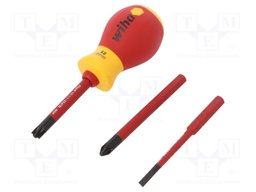 Screwdrivers; Pcs: 4; insulated; 1kVAC; Size: PH2,SL 3,5mm,SL/PZ2