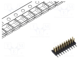 Connector: pin strips; male; PIN: 20; 1.27mm; gold-plated; SMT; reel