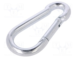 Snap hook; steel; for rope; 90mm; zinc; Size: 9mm