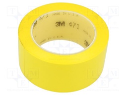 Tape: marking; yellow; L: 33m; W: 50mm; Thk: 0.13mm; 2.5N/cm; 130%