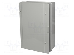 Enclosure: wall mounting; X: 410mm; Y: 610mm; Z: 202mm; ABS; grey