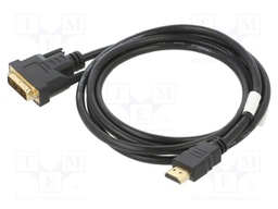 Cable; single link; DVI-D (18+1) plug,HDMI plug; 1.8m; black