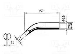 Tip; bent chisel; 5mm; ERSA-RDS80,ERSA-RT80
