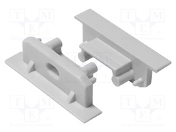 Cap for LED profiles; grey; ABS; Application: GROOVE14