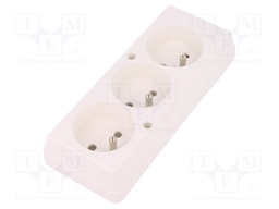 Connector: AC supply; splitter; Layout: 2P+PE; white; 250VAC; 16A