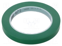 Tape: marking; green; L: 33m; W: 12mm; Thk: 0.13mm; 2.5N/cm; 130%