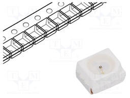 LED; SMD; 3528,PLCC2; amber; 180÷320mcd; 3.5x2.8x1.9mm; 120°; 20mA