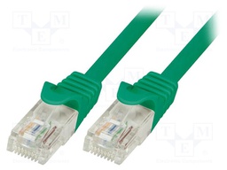 Patch cord; U/UTP; 6; stranded; CCA; PVC; green; 0.25m; 24AWG