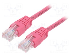 Patch cord; U/UTP; 5e; stranded; CCA; PVC; pink; Len: 0.5m; 26AWG