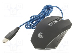 Optical mouse; black,blue; USB A; wired; No.of butt: 6; 1.3m