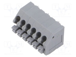 PCB terminal block; angled 45°; 3.5mm; ways: 6; on PCBs; terminal