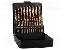 Drill set; for metal; high speed steel cobalt HSS-Co; steel
