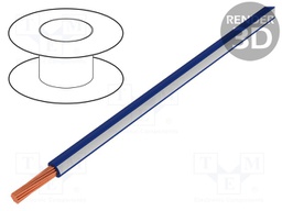 Wire; X07V-K; stranded; Cu; 1.5mm2; dark blue-white; PVC; 450/750V