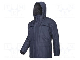 Work jacket; Size: XXXL; navy blue; with a hood; 140g/m2