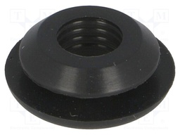 Grommet; Ømount.hole: 9.5mm; Øhole: 6.8mm; silicone; black