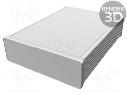 Enclosure: with panel; 1455; X: 165mm; Y: 220mm; Z: 51mm; aluminium