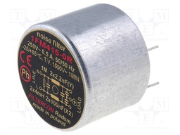 Filter: anti-interference; 250VAC; Cx: 100nF; Cy: 2.2nF; 4mH; THT