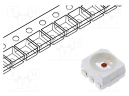 LED; red; SMD; PLCC6; 4000÷6000mcd; 3.4x3.3x1.9mm; 120°; 150mA